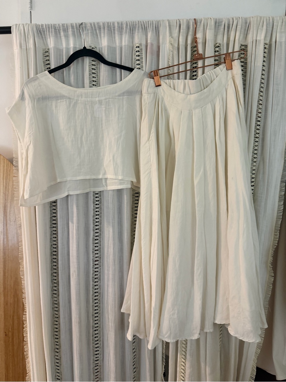 Light Cream Flowing Maxi Skirt - Elegant Women’s Skirt & Top (set)